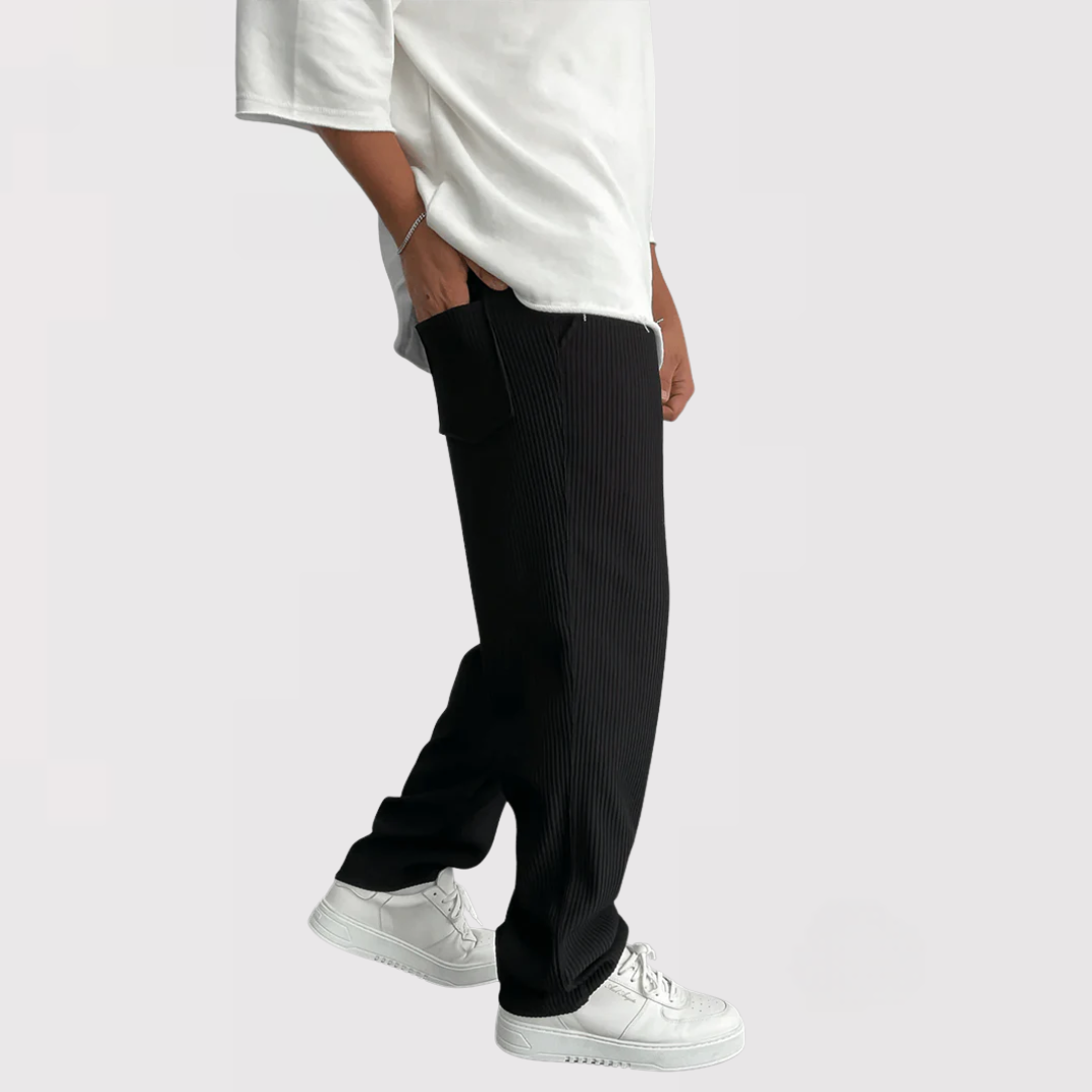 ヒロアキ | 快適なリブ編みパンツ