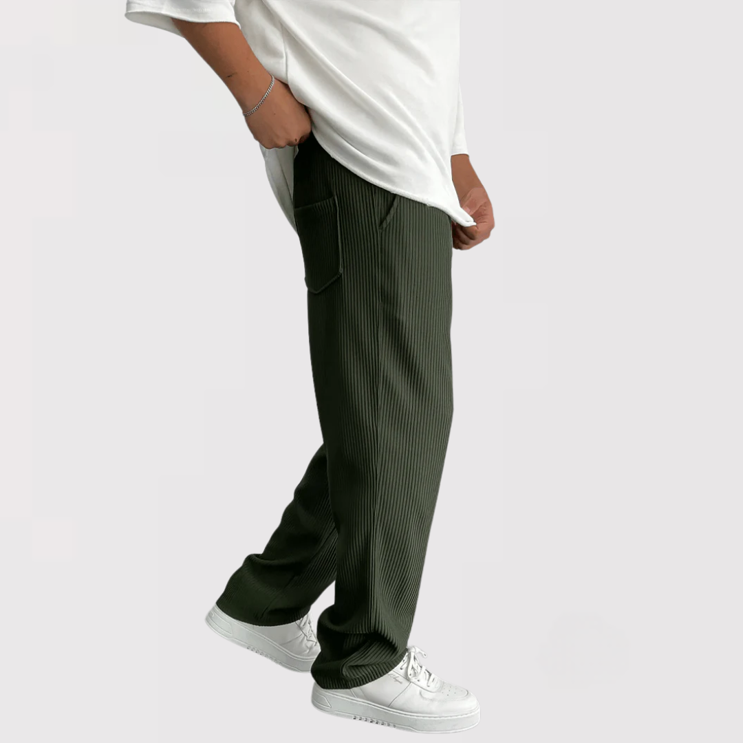 ヒロアキ | 快適なリブ編みパンツ