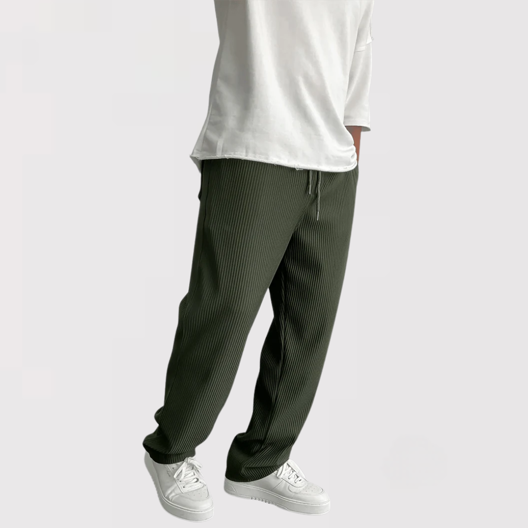 ヒロアキ | 快適なリブ編みパンツ