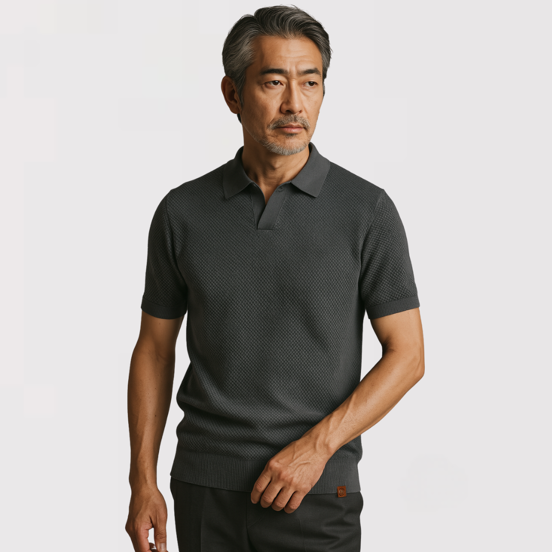 SENSE|ラグジュアリーなボタンなしポロシャツ