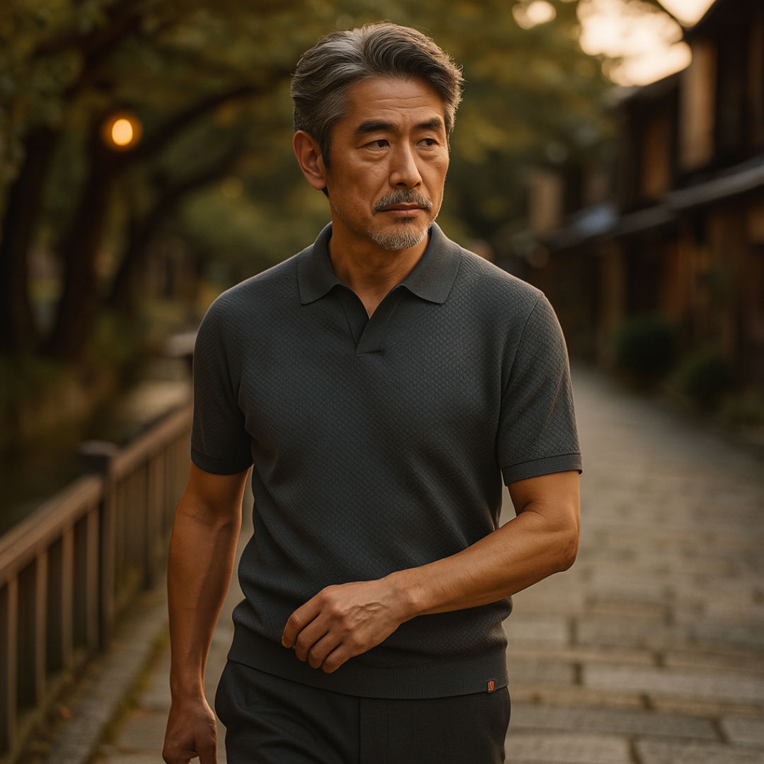 SENSE|ラグジュアリーなボタンなしポロシャツ