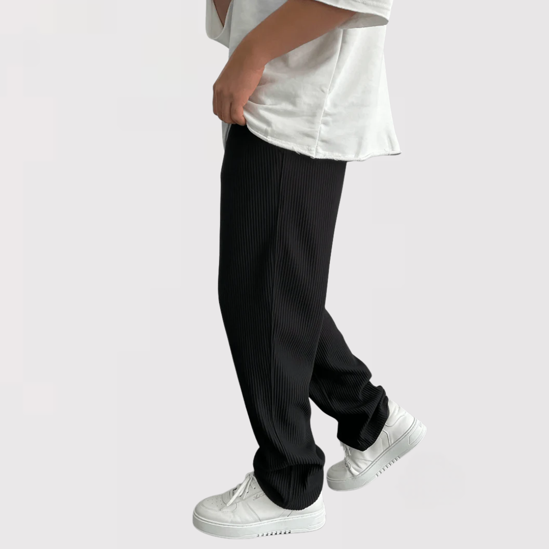 ヒロアキ | 快適なリブ編みパンツ