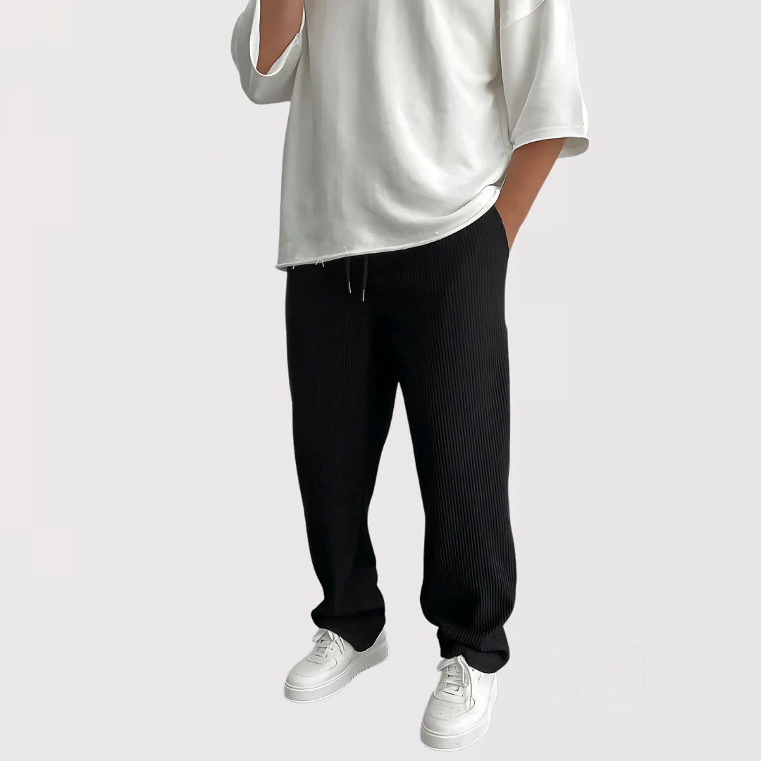 ヒロアキ | 快適なリブ編みパンツ