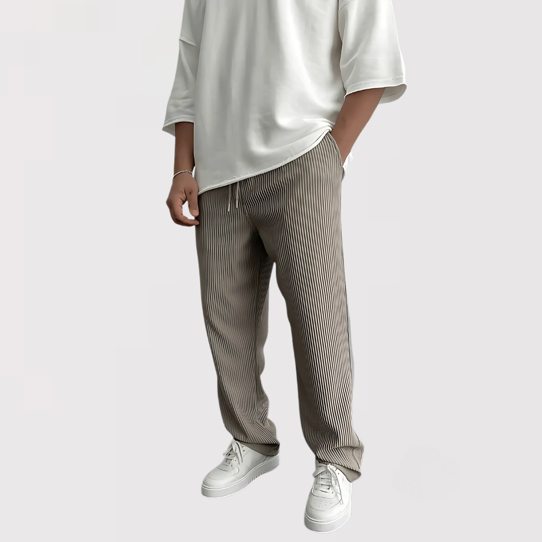 ヒロアキ | 快適なリブ編みパンツ