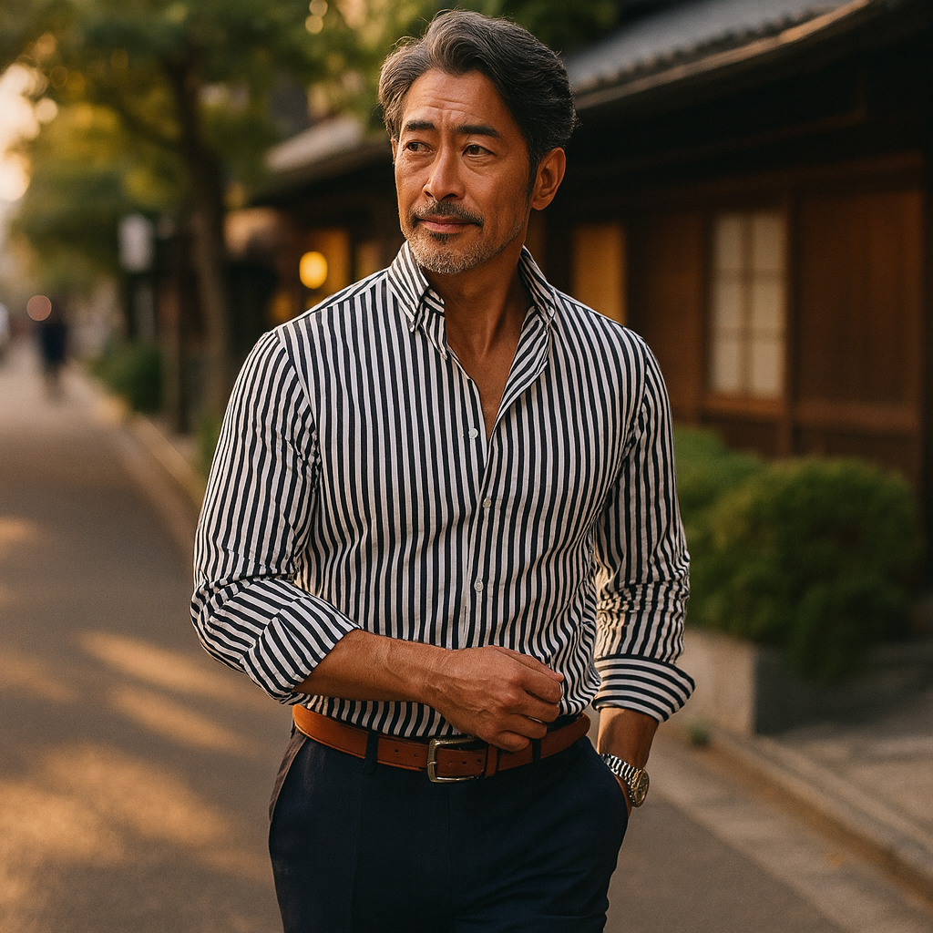 天童 | モダンなストライプシャツ