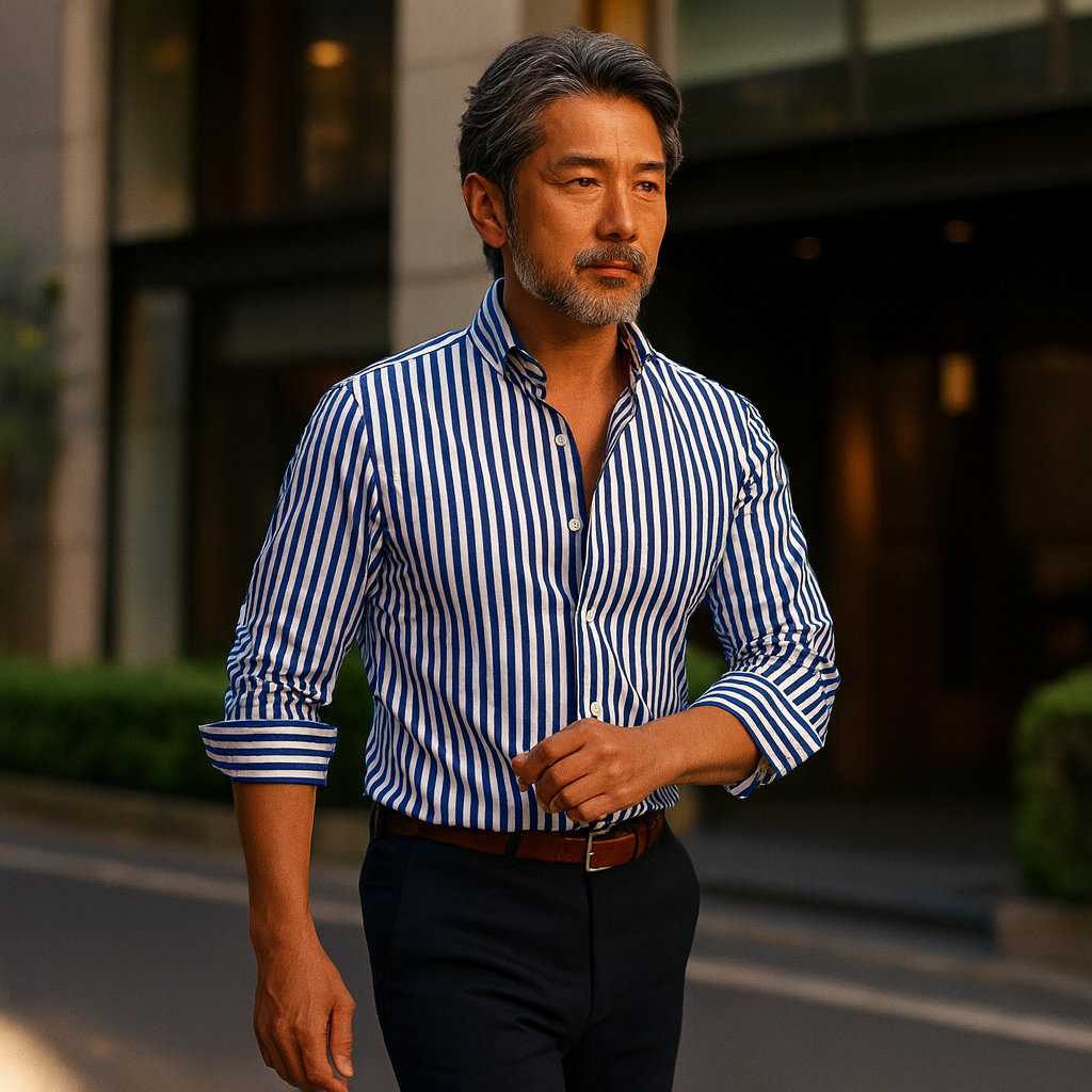 天童 | モダンなストライプシャツ