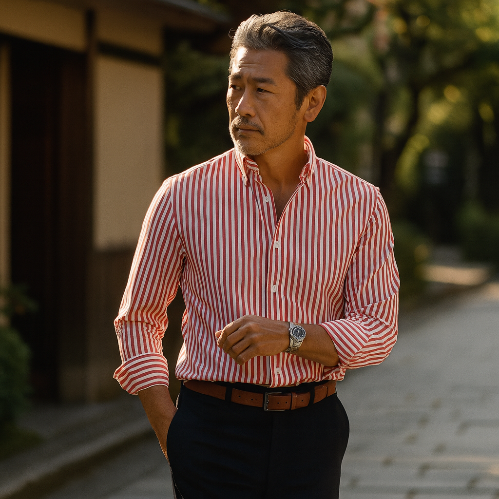 天童 | モダンなストライプシャツ