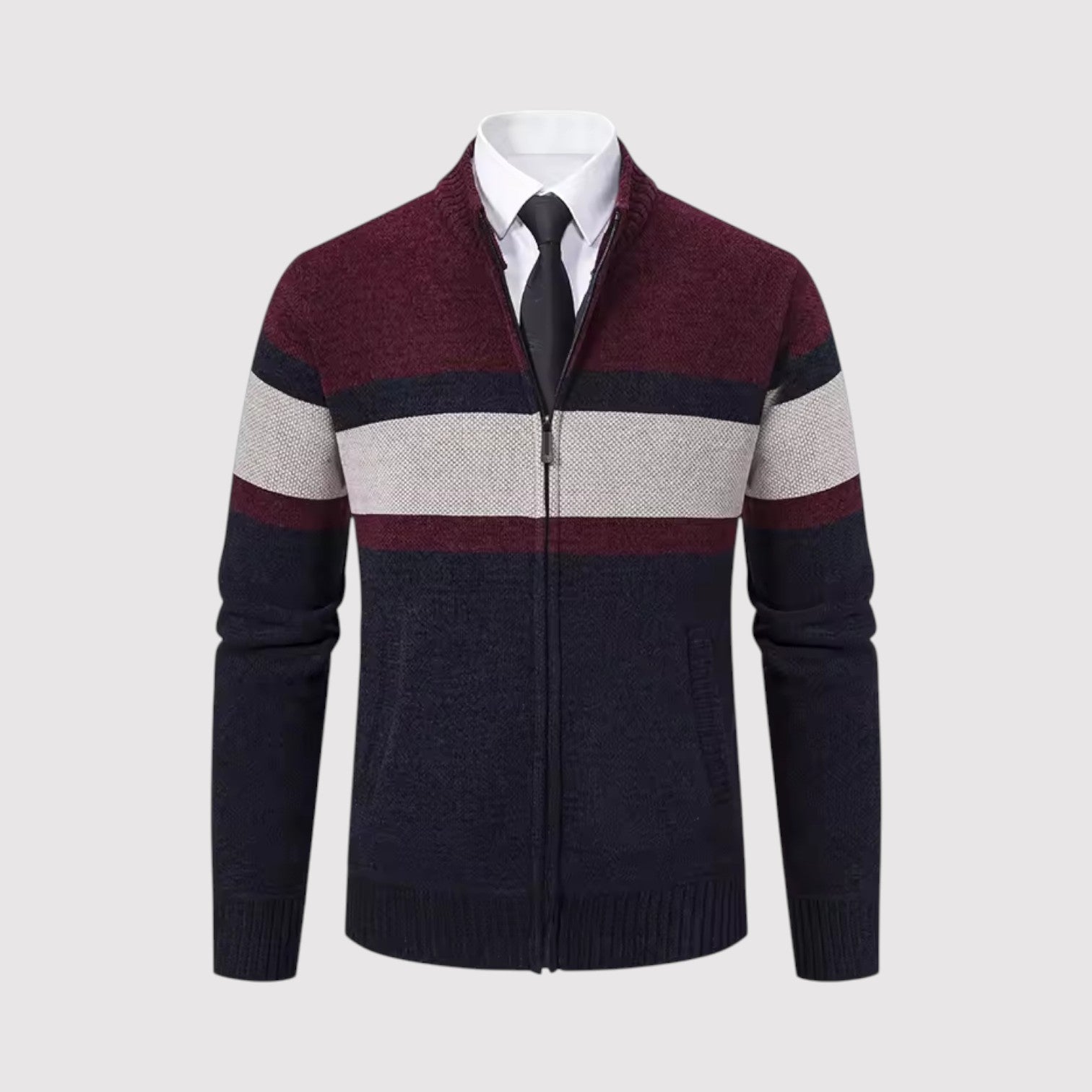 手裏剣 | プレミアム・ボーダー・ジップ・セーター