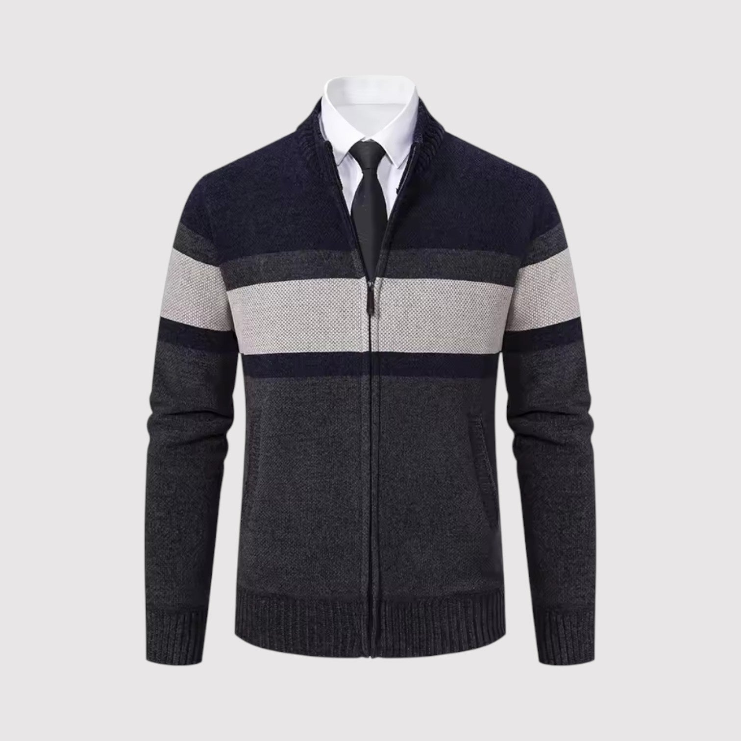 手裏剣 | プレミアム・ボーダー・ジップ・セーター