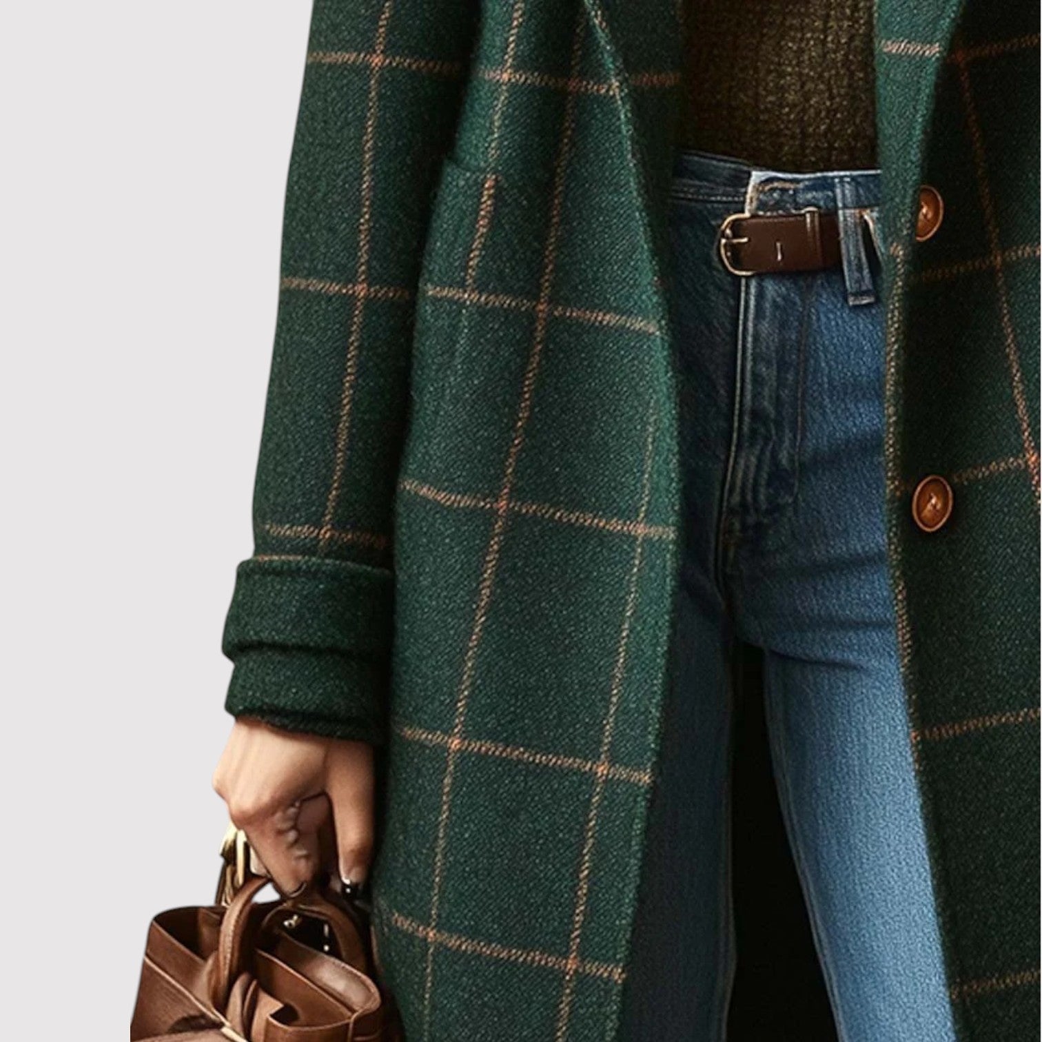 三原 | ラグジュアリーチェック柄ツイードオーバーコート