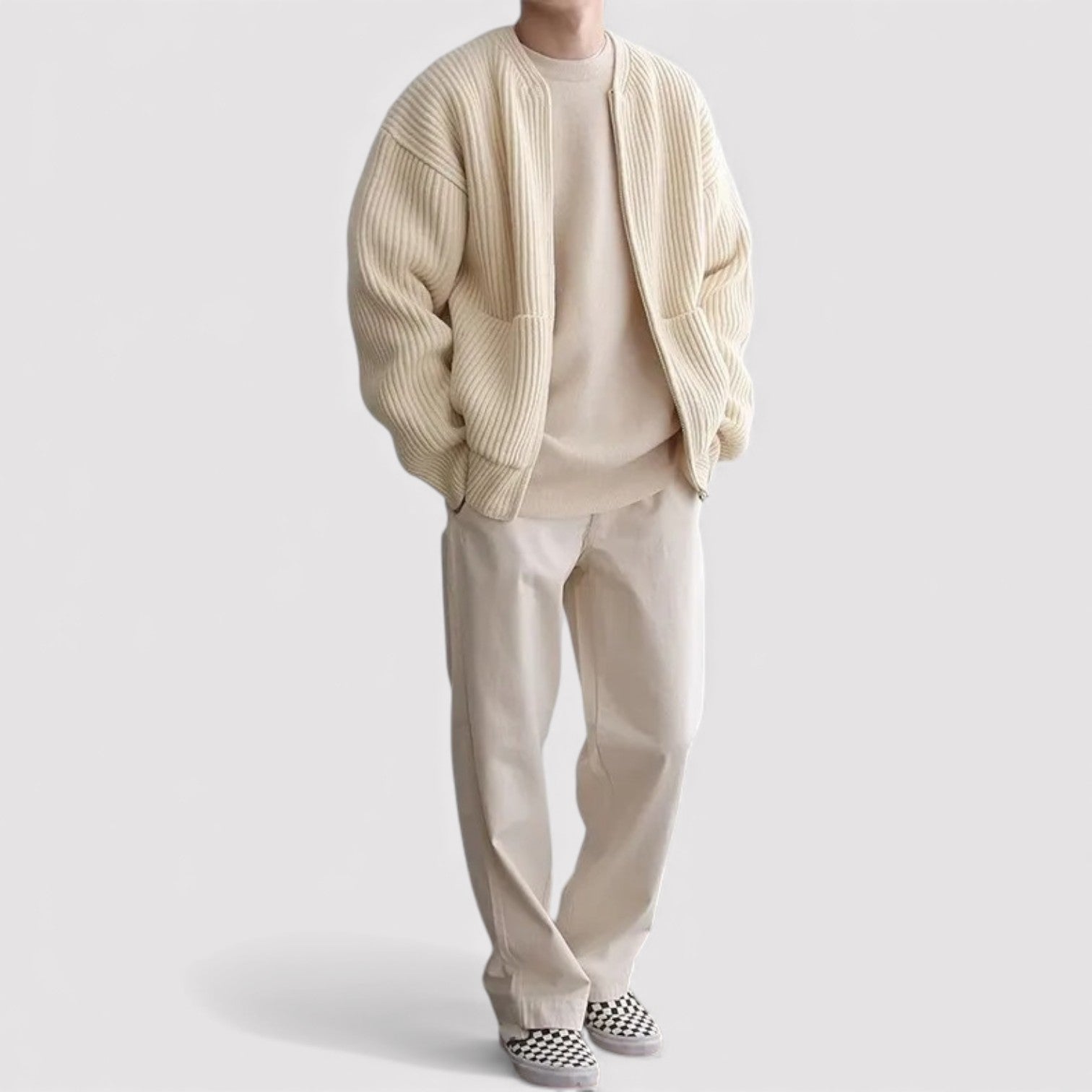 ふみひろ | プレミアムジップニットセーター