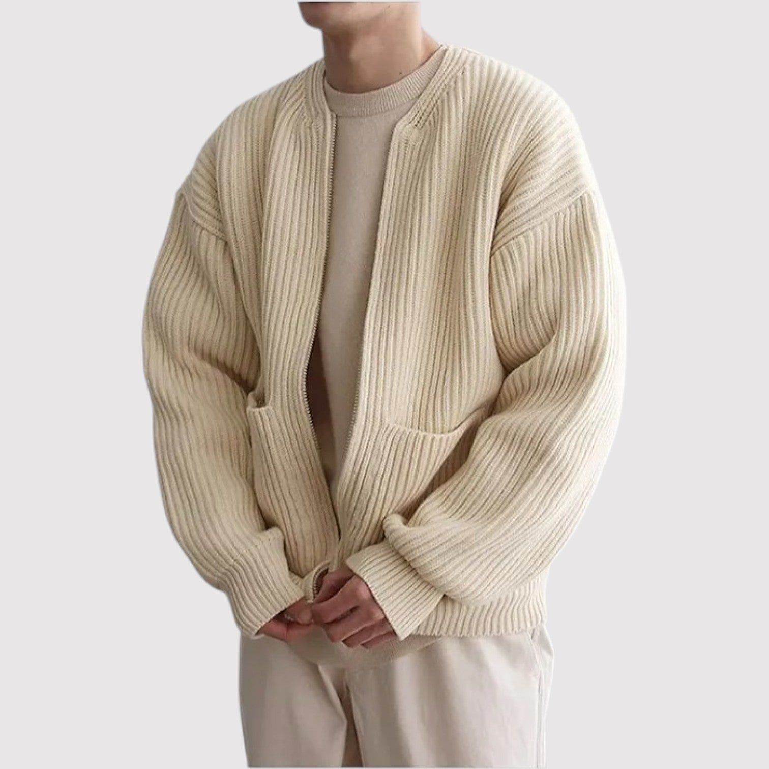 ふみひろ | プレミアムジップニットセーター