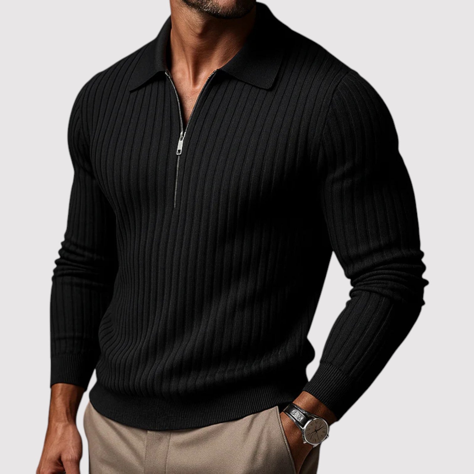 雷藤 | モダン・エッセンシャル・ジップ・セーター