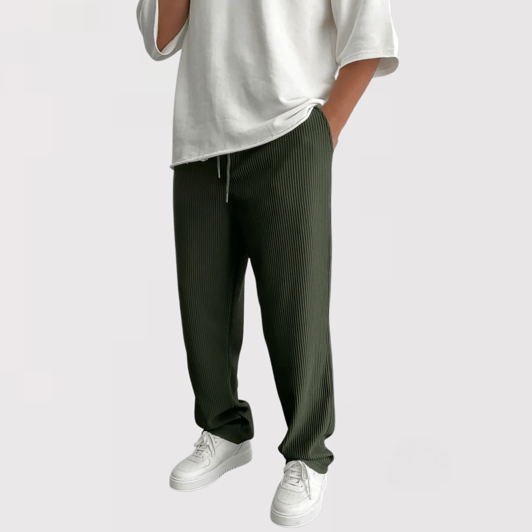 ヒロアキ | 快適なリブ編みパンツ