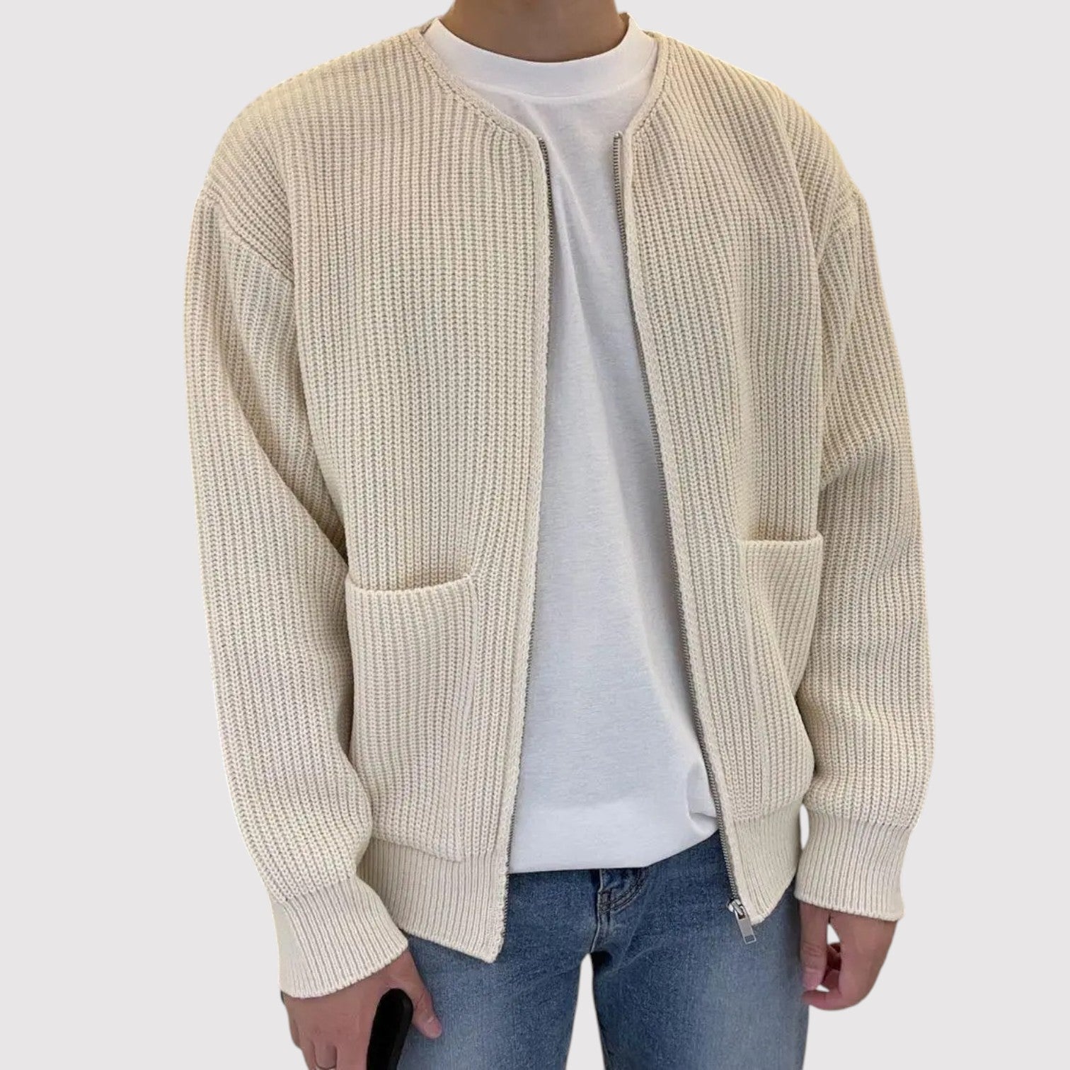 ふみひろ | プレミアムジップニットセーター