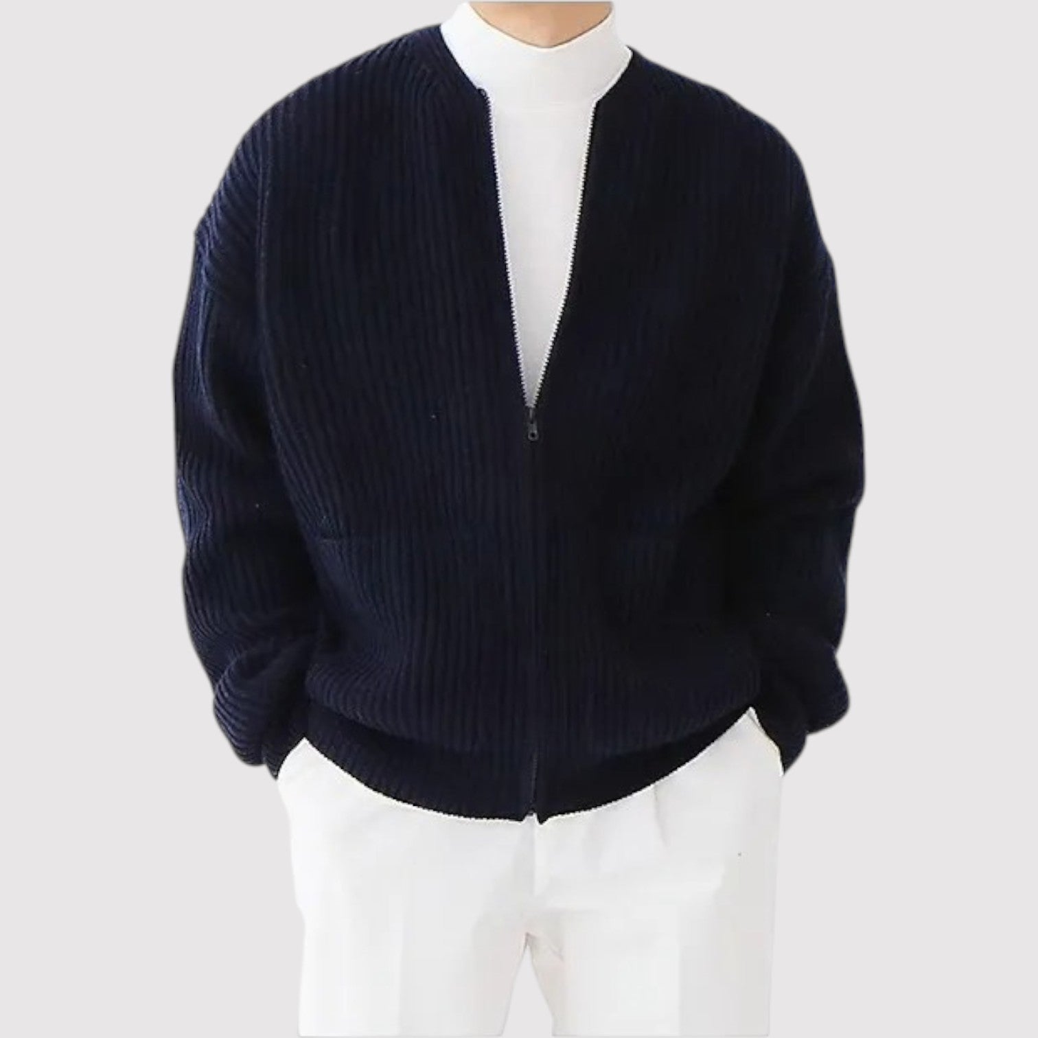 ふみひろ | プレミアムジップニットセーター